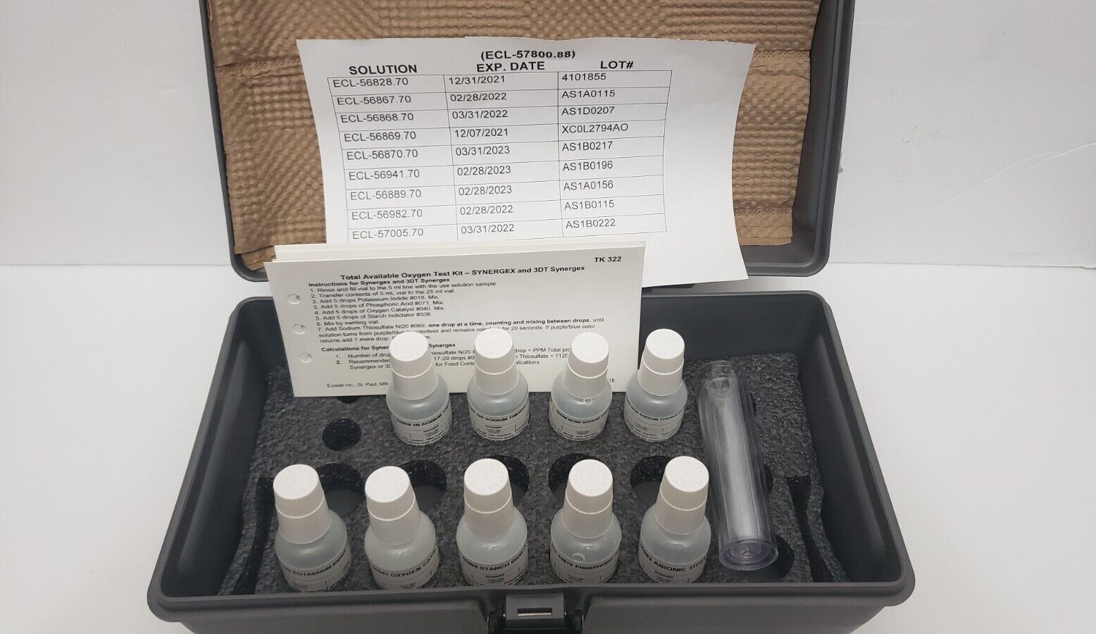 ECOLAB Oxidizer Test Kit 322 for Chemical Testing 57800 - Photo 1