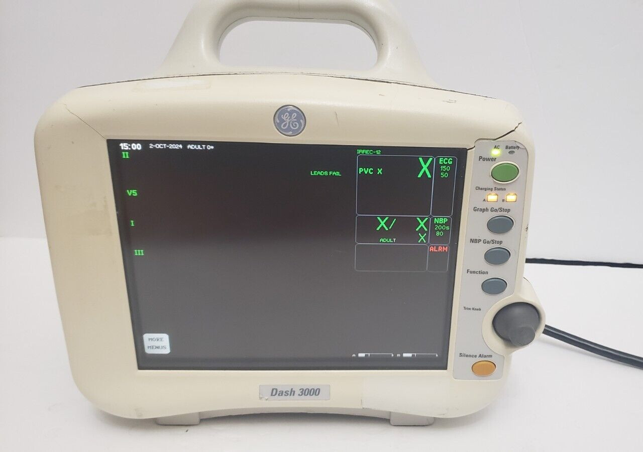 GE Dash 3000 Patient Monitor with Power Supply - Photo 1