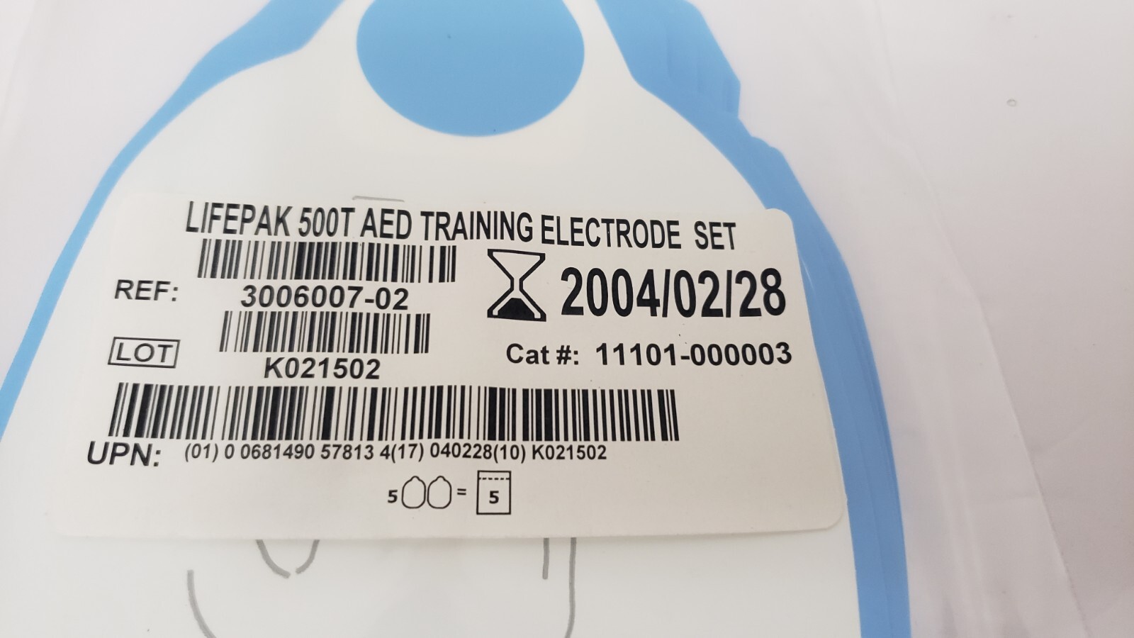 Physio-Control LIFEPAK 500T/1000T TRAINING Electrode Pads (5 Pairs) - Photo 1