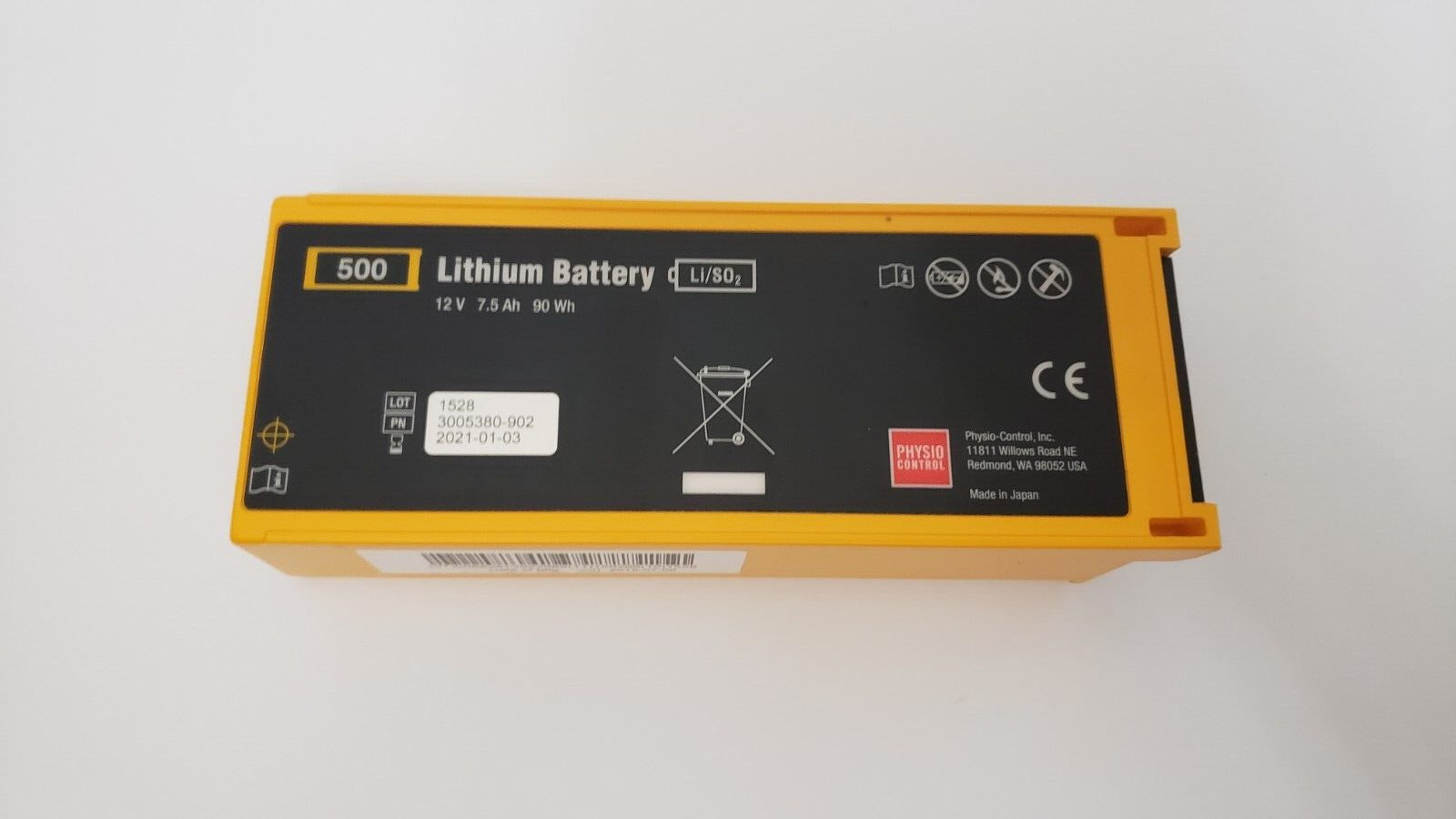 PHYSIO-CONTROL 500 Lithium Battery 3005380-902 Manufactured 2015 - Photo 1
