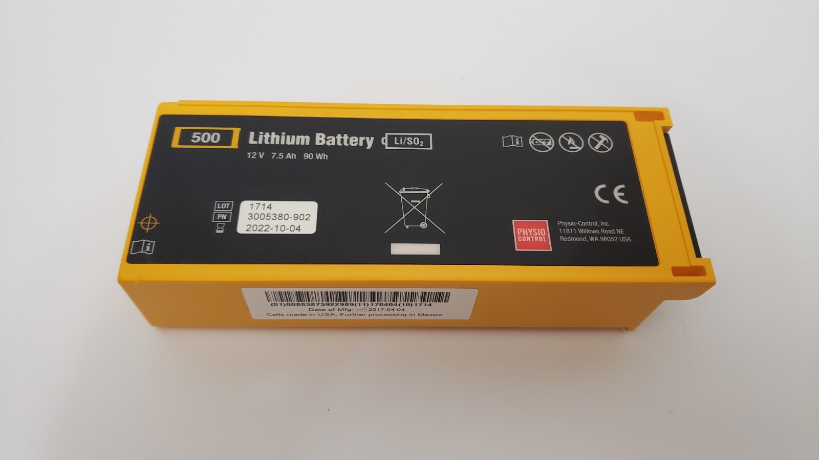 PHYSIO-CONTROL 500 Lithium Battery 3005380-902 Manufactured 2017 Unit 2 - Photo 1