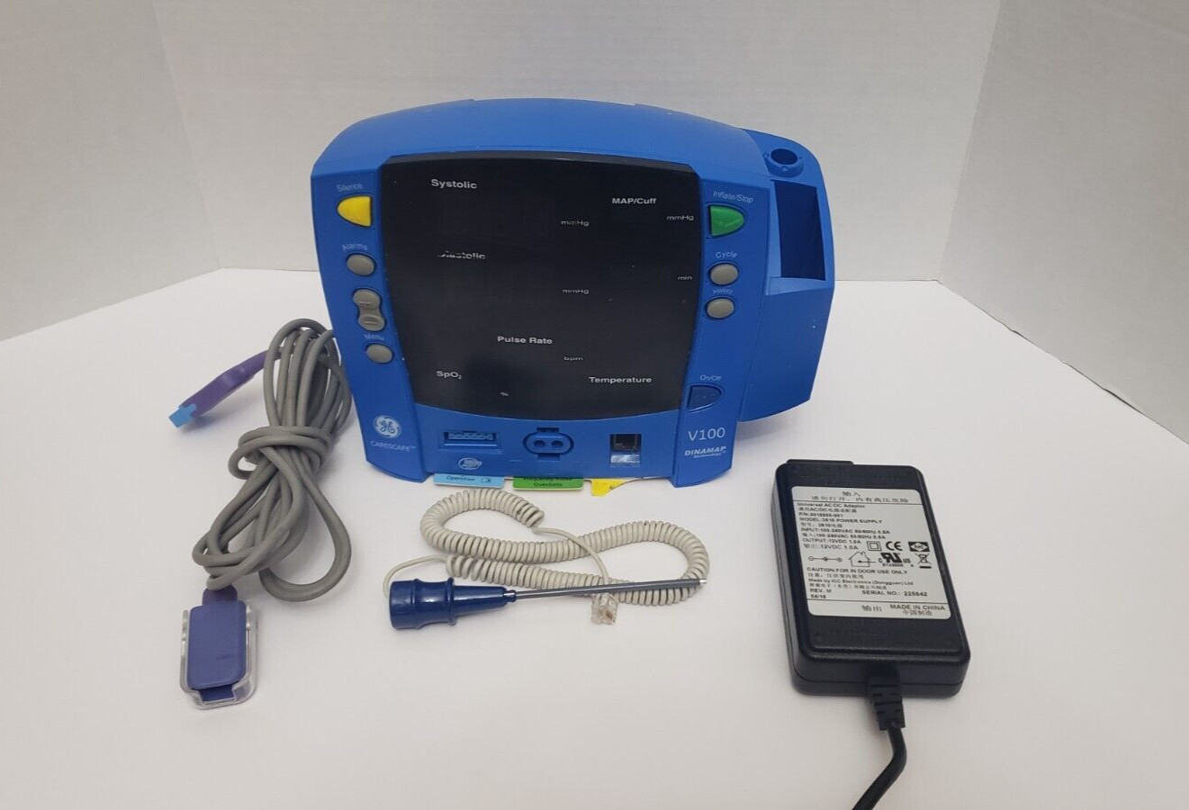 Dinamap Carescape V100 Patient Monitor with PSU, SpO2 Cable, Therm - Photo 1