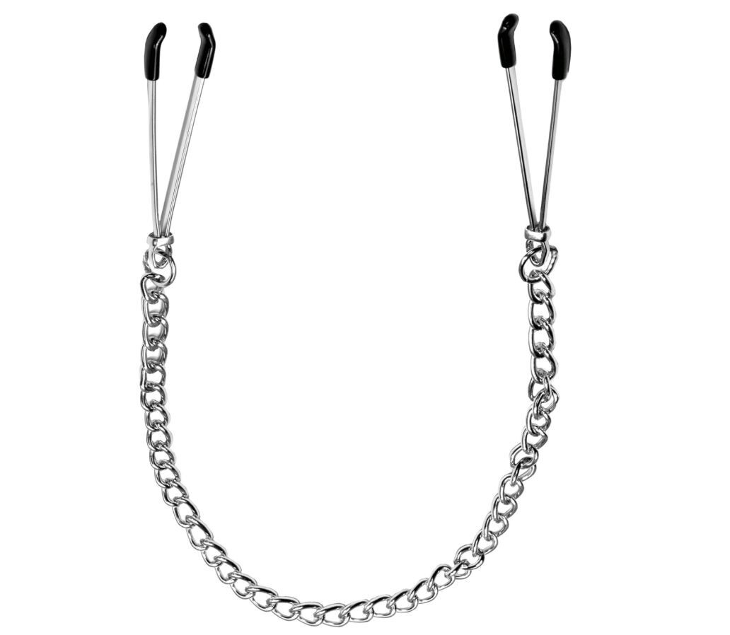 Nipple Clamps Breast tit Play Bondage with Chain Pinch Adjustable - Photo 1
