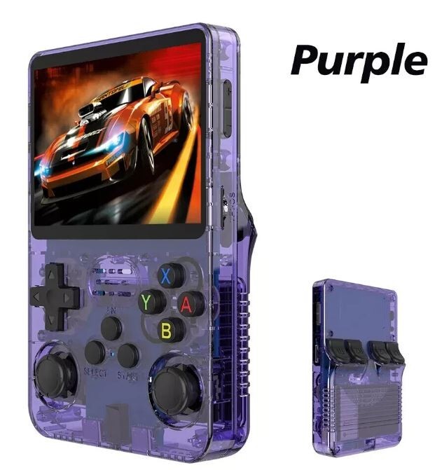R36S Handheld Game Console Retro Emulator 3.5 Display 64GB Pocket System Purple - Photo 1