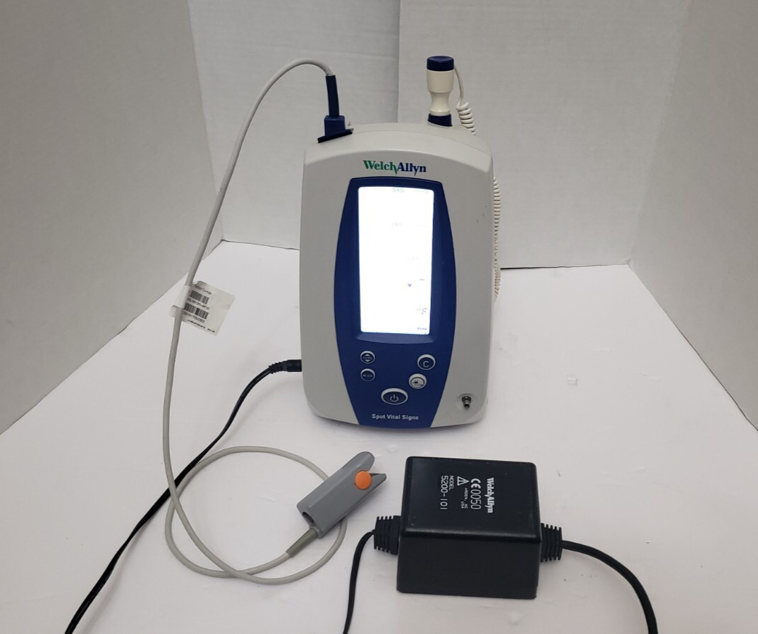Welch Allyn Spot Vital Signs Monitor w/ PSU, Therm, BP Hose SPo2 Sensor UNIT 51 - Photo 1
