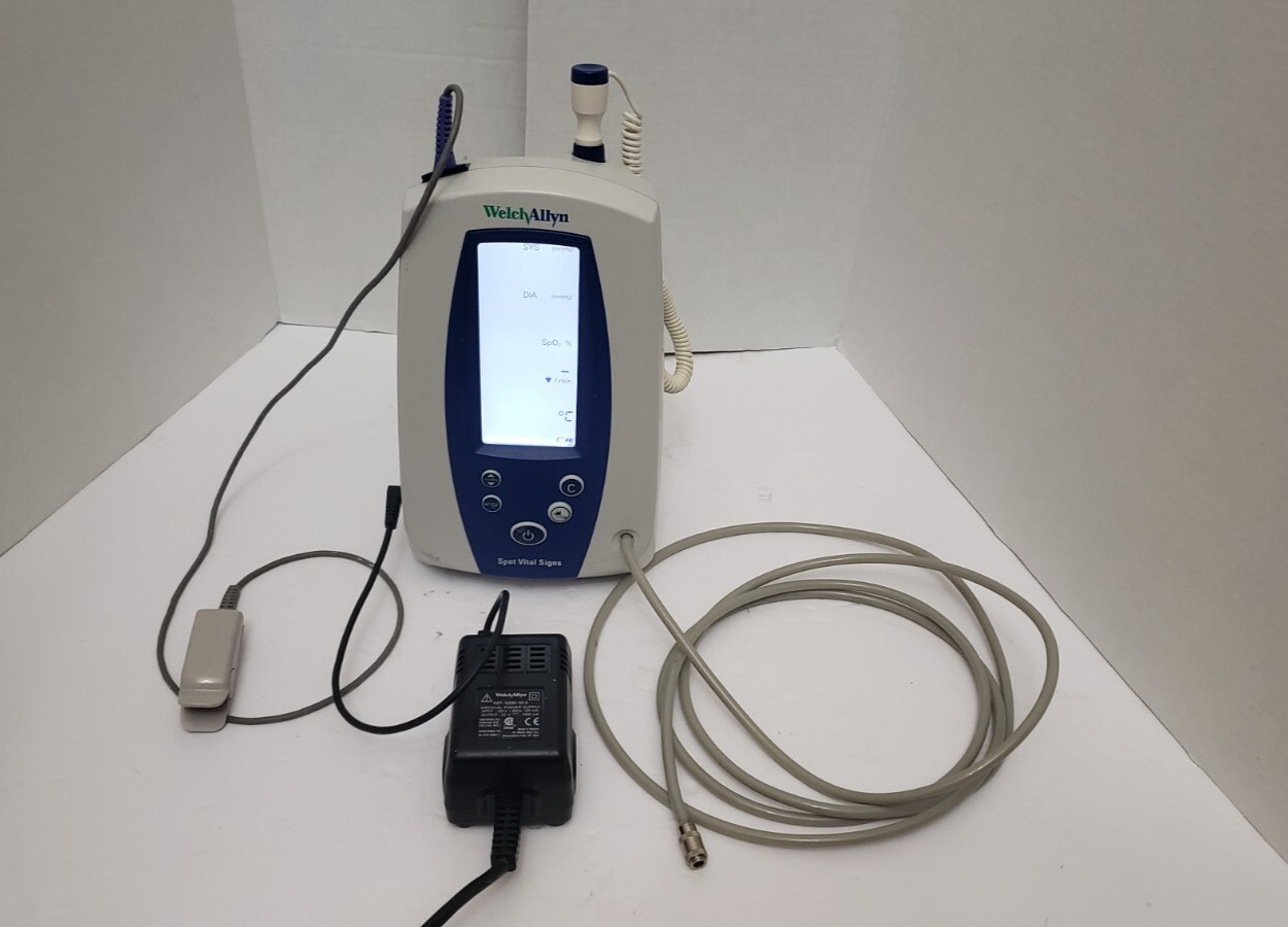 Welch Allyn Spot Vital Signs Monitor w/ PSU, Therm, BP Hose SPo2 Sensor UNIT 54 - Photo 1