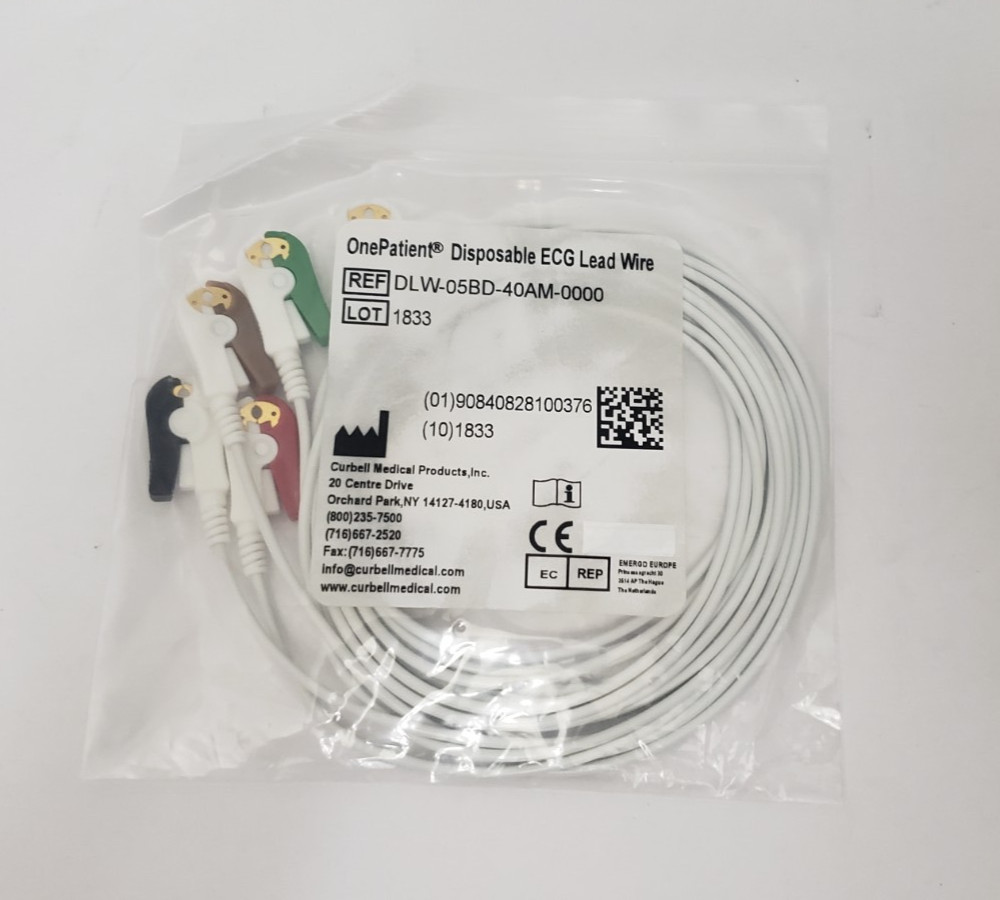 OnePatient Medical Disposable ECG Lead Wire REF DLW-05BD-40AM-0000 - Photo 1