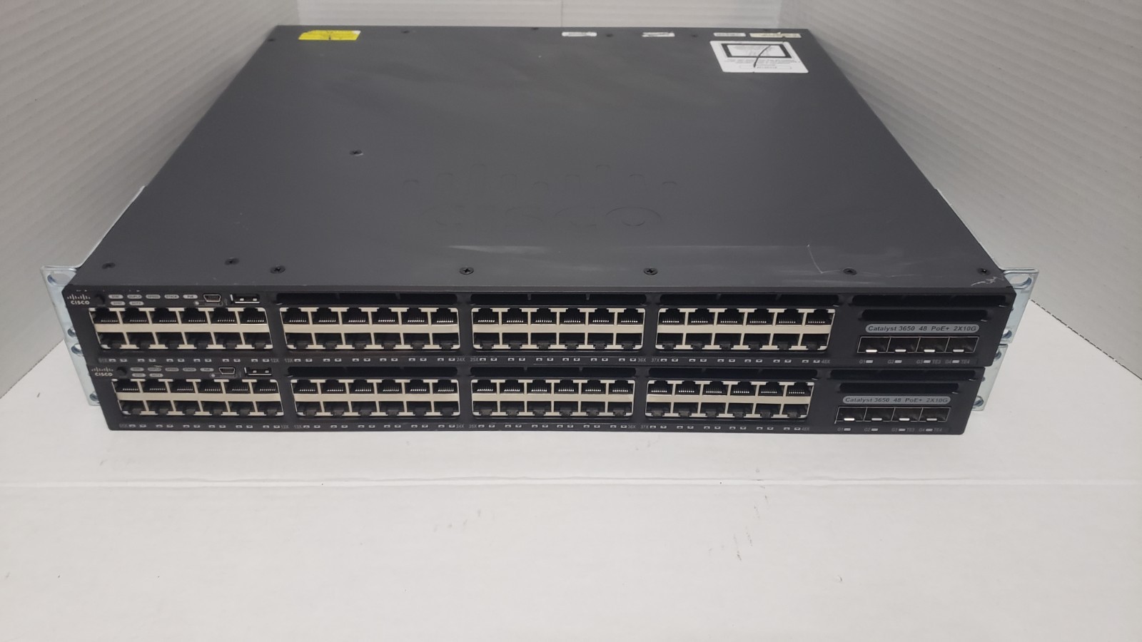 Cisco 3650 48x Ethernet PoE+ 2x10G Dual Power Supplies Set of 2 - Photo 1