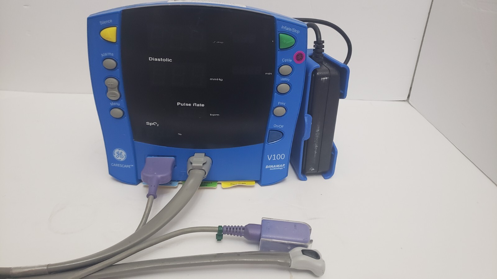 GE Dinamap Carescape V100 Patient Monitor W/ PSU, SpO2, NBP Lead Unit 10 - Photo 1
