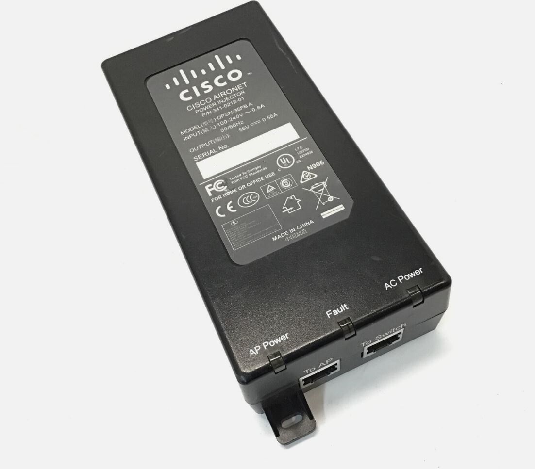 Cisco AIR-PWRINJ5 48V Power Injector 341-0556-01 with Cord - Photo 1