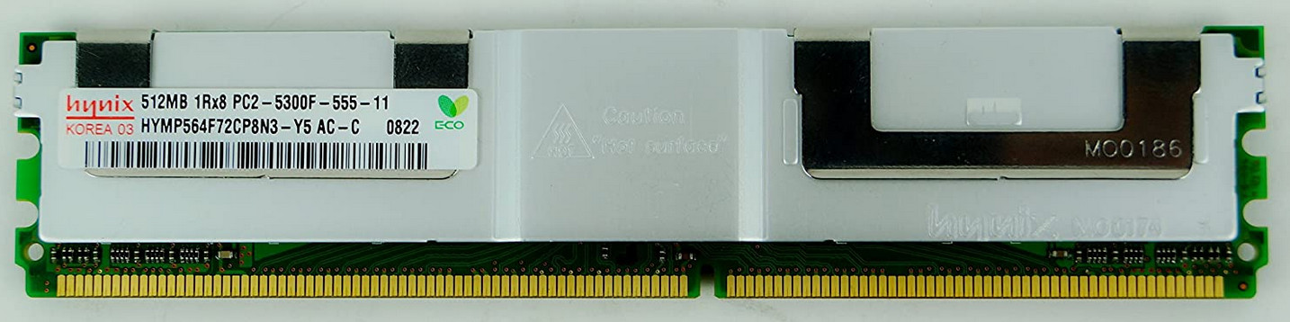 Hynix 512MB 4Rx8 PC2-5300F-555-11 HYMP564F72CP8N3-Y5 Lot of 4 - Photo 1
