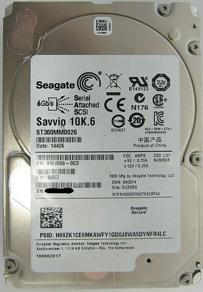 Seagate 9WJ066-003 Savvio 10K.6 ST300MM0026 300GB SAS 64MB HDD B-3 Lot of 2 - Photo 1