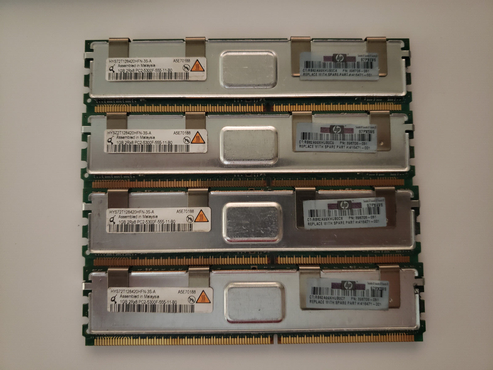 HYS72T128420HFN-3S-A 1GB Server RAM Memory LOT OF 4 DDR2 SDRAM 4GB Total - Photo 1