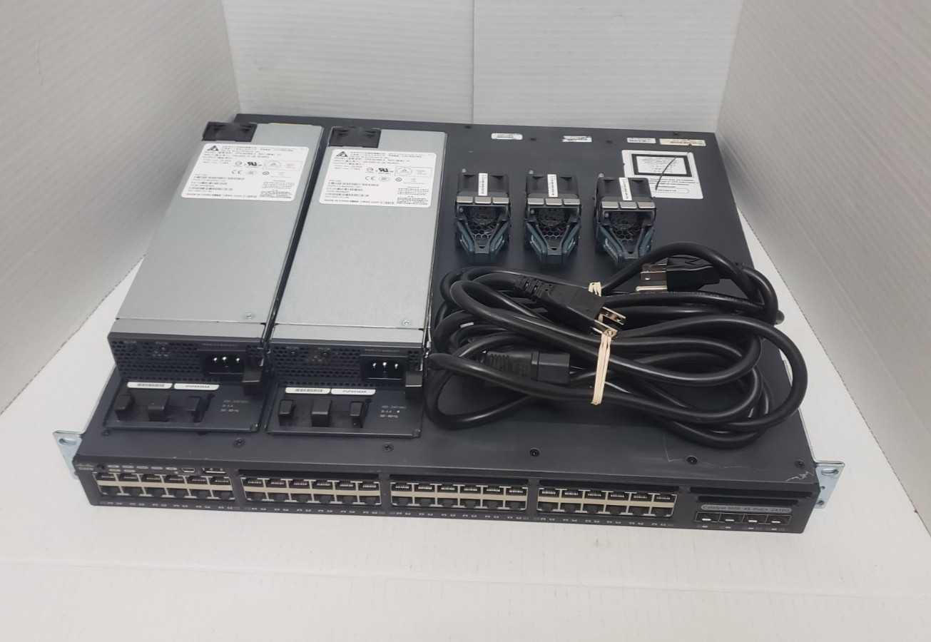 Cisco WS-C3650-48PD-S 48x 10/100/1000 Ethernet PoE+ & 2x10G uplink w/ AC power - Photo 1