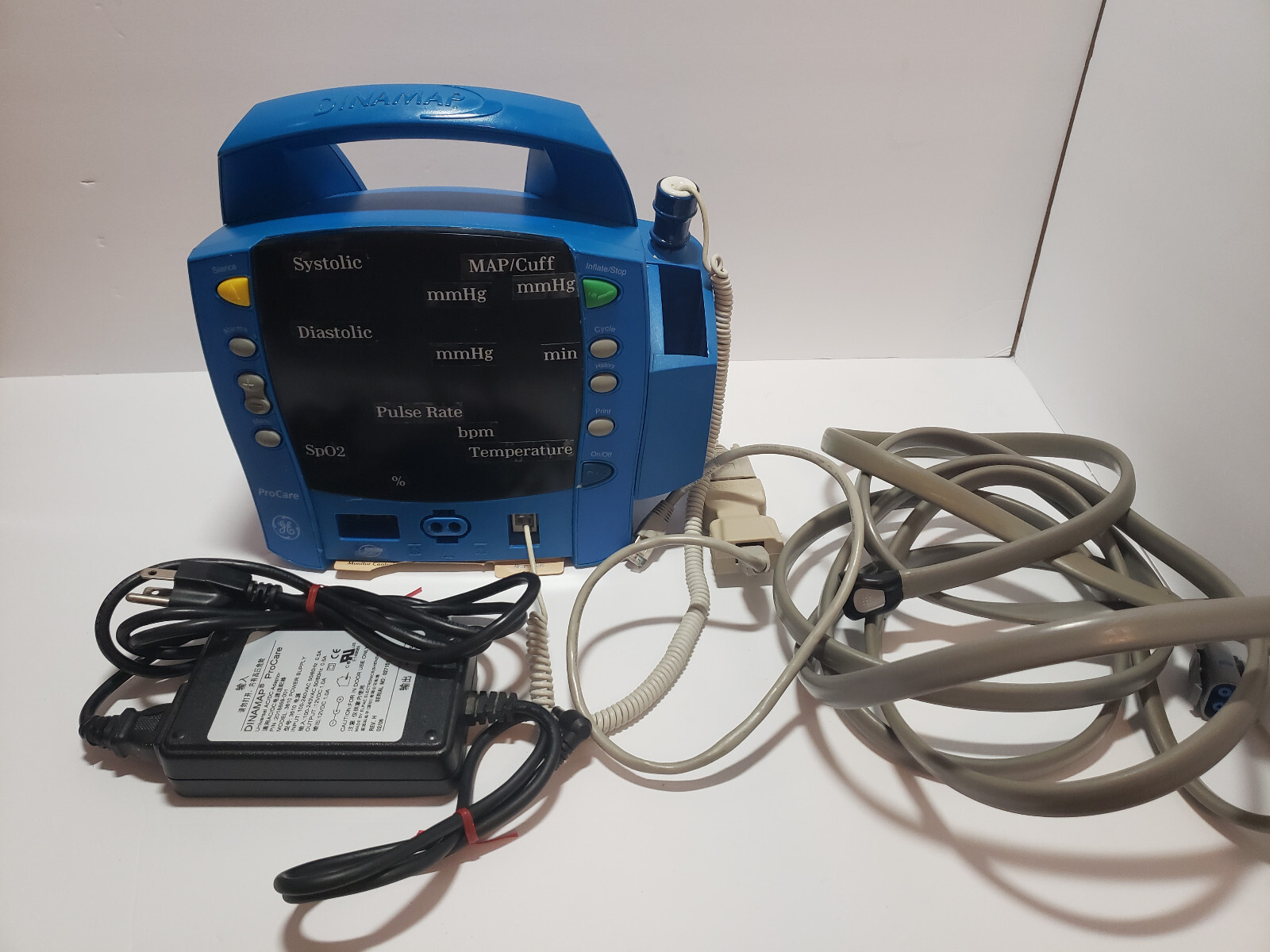 GE ProCare 400 Healthcare Dinamap ProCare Vital Signs Monitor w/ Accessories - Photo 1