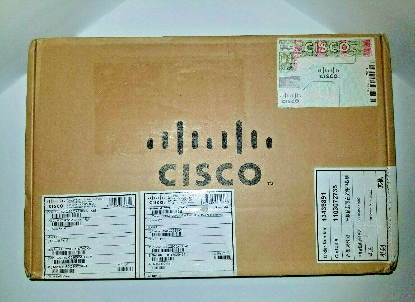 Cisco C2960X-STACK Stacking Module with CAB-STK-0.5 cable - Photo 1