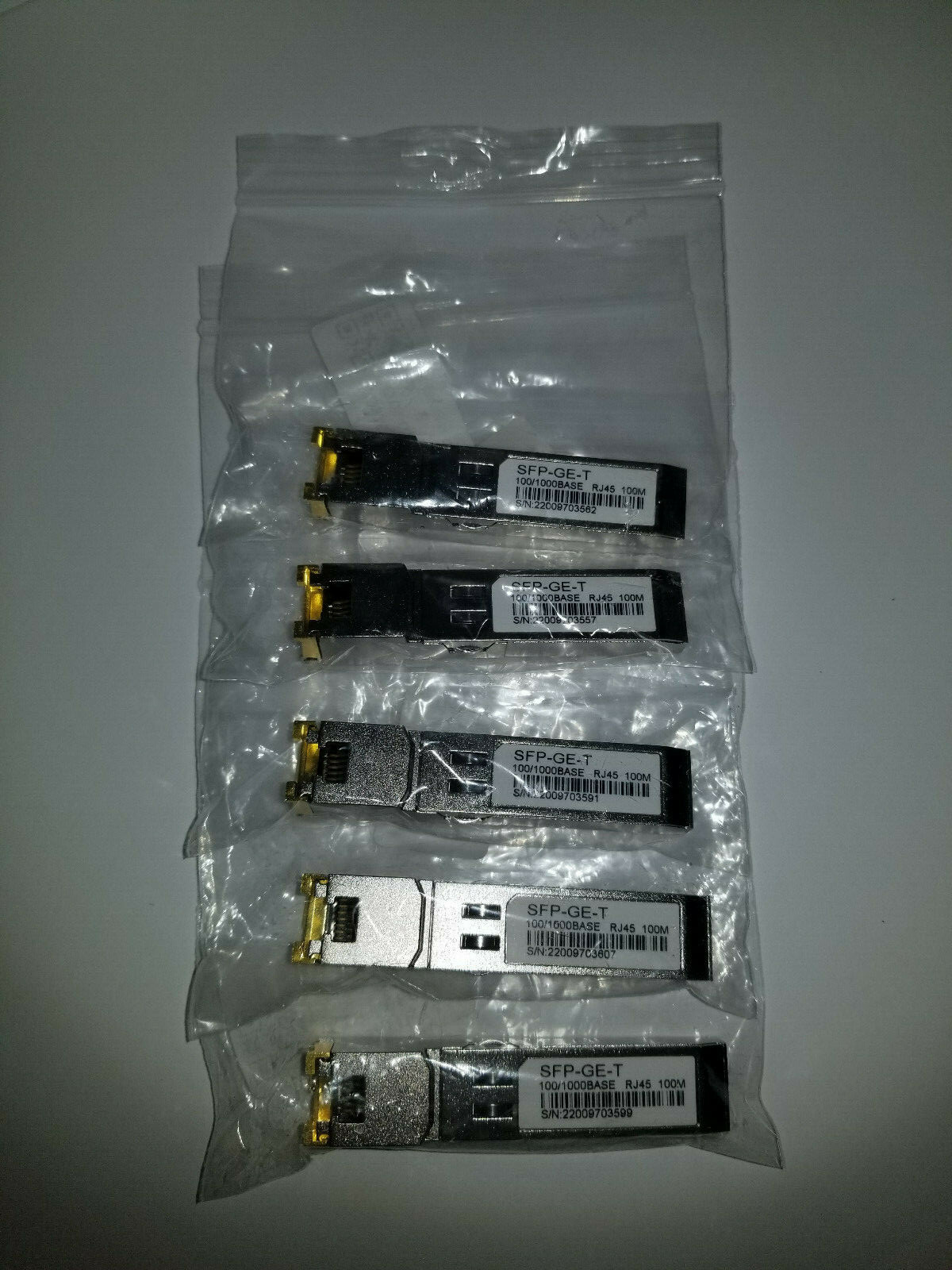 Cisco GLC-T 1G SFP Compat Transceiver 1000BASE-T Copper SFP to RJ45 Lot of 5 - Photo 1