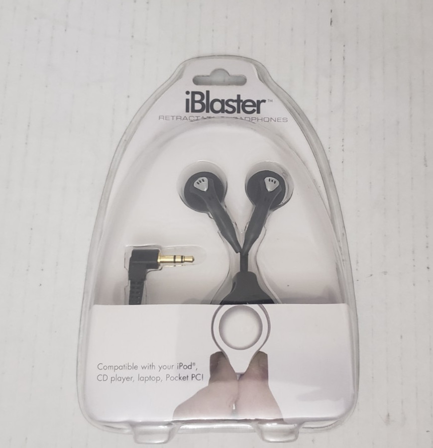 iBlaster Retractable Earphones Black 179BK-CS - Photo 1