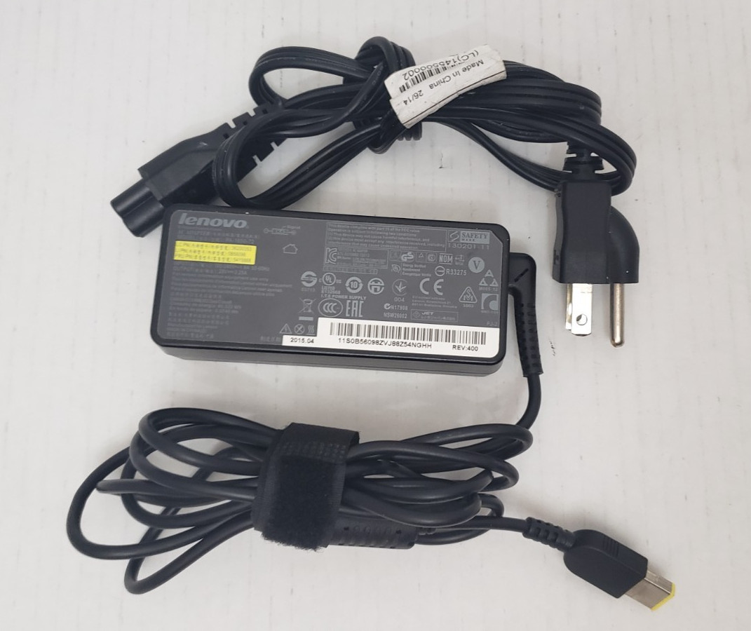 Lenovo Ideapad Laptop AC Adapter 65w 20V 3.25A Charger Yellow Tip - Photo 1