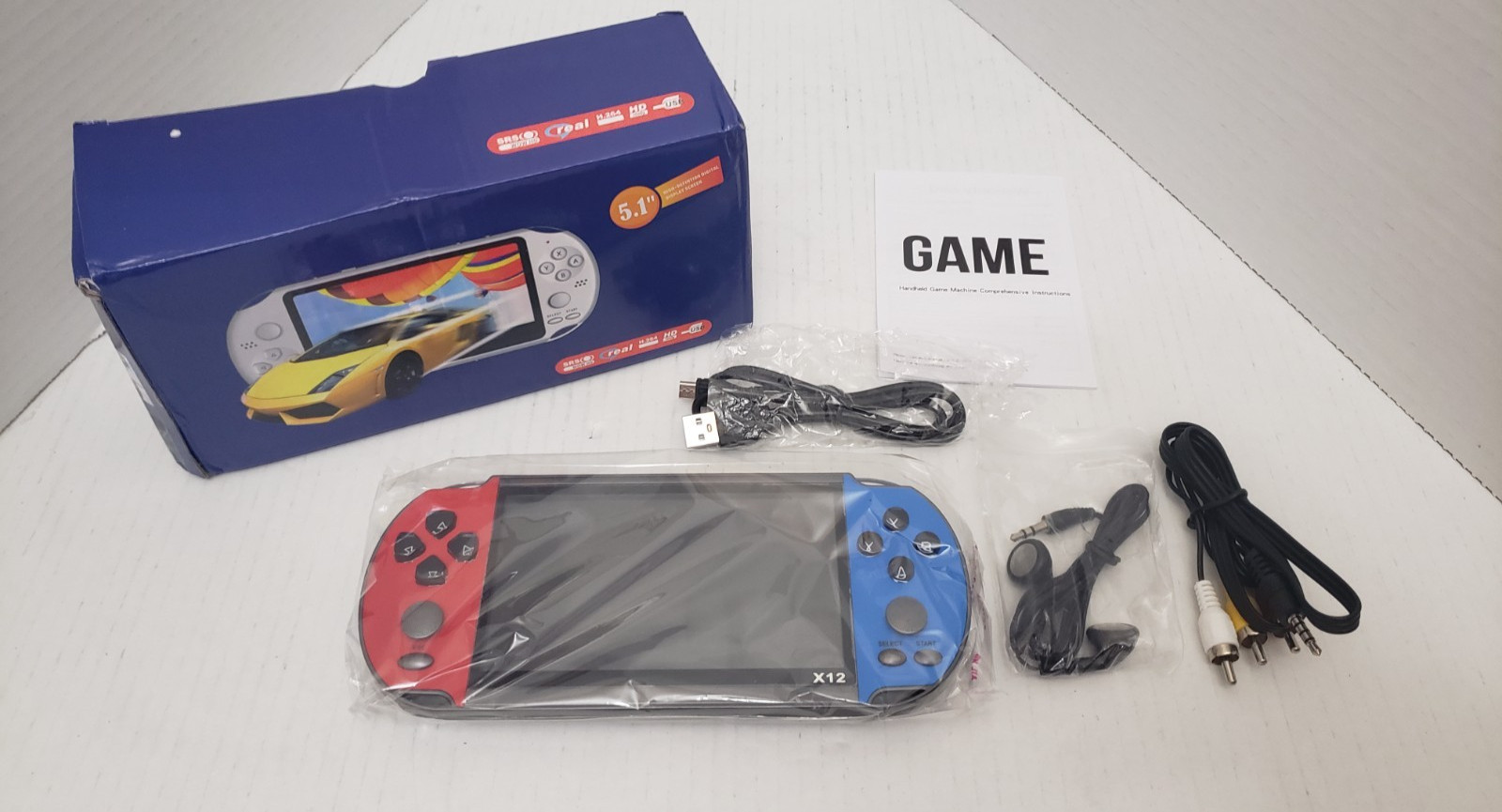 X12 Plus Large 7 inch Video Game Console Handheld Retro Game with Games - Photo 1