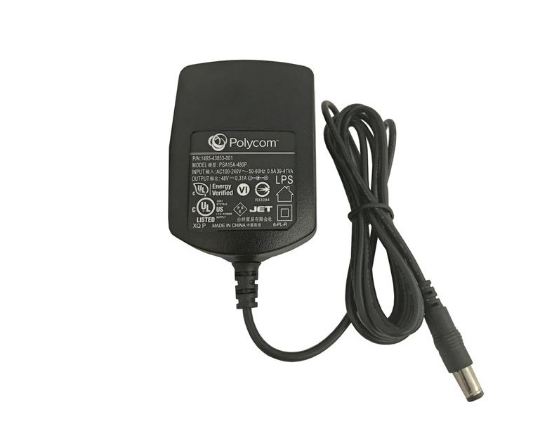 Polycom VVX 300 400 500 VOIP Telephone 1465-43853-001 PSA15A-480P Power Supply - Photo 1