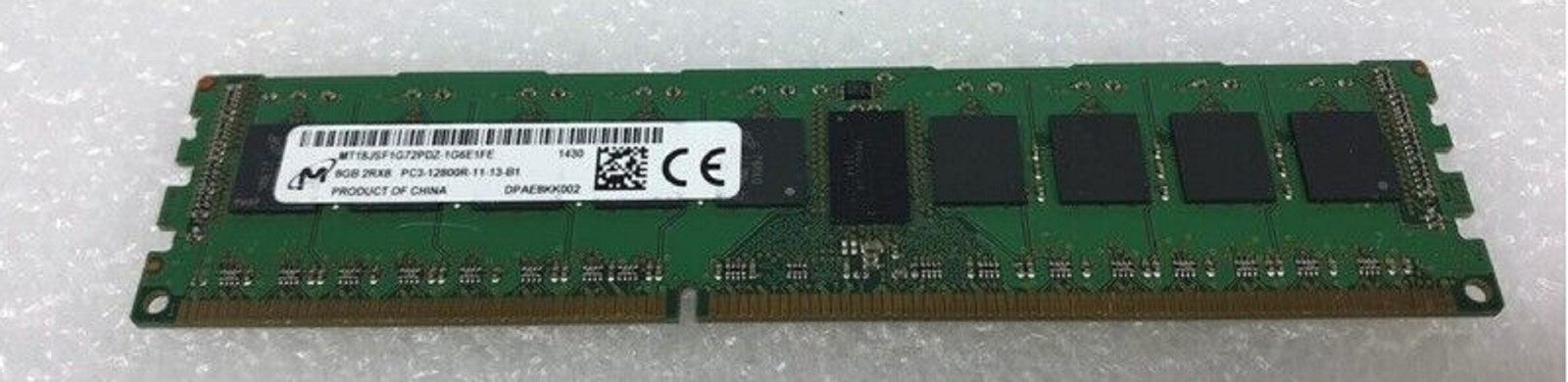 MICRON MT18JSF1G72PDZ-1G6E1FE 8GB 2Rx8 PC3-12800R-11-13-B1 Server Memory - Photo 1