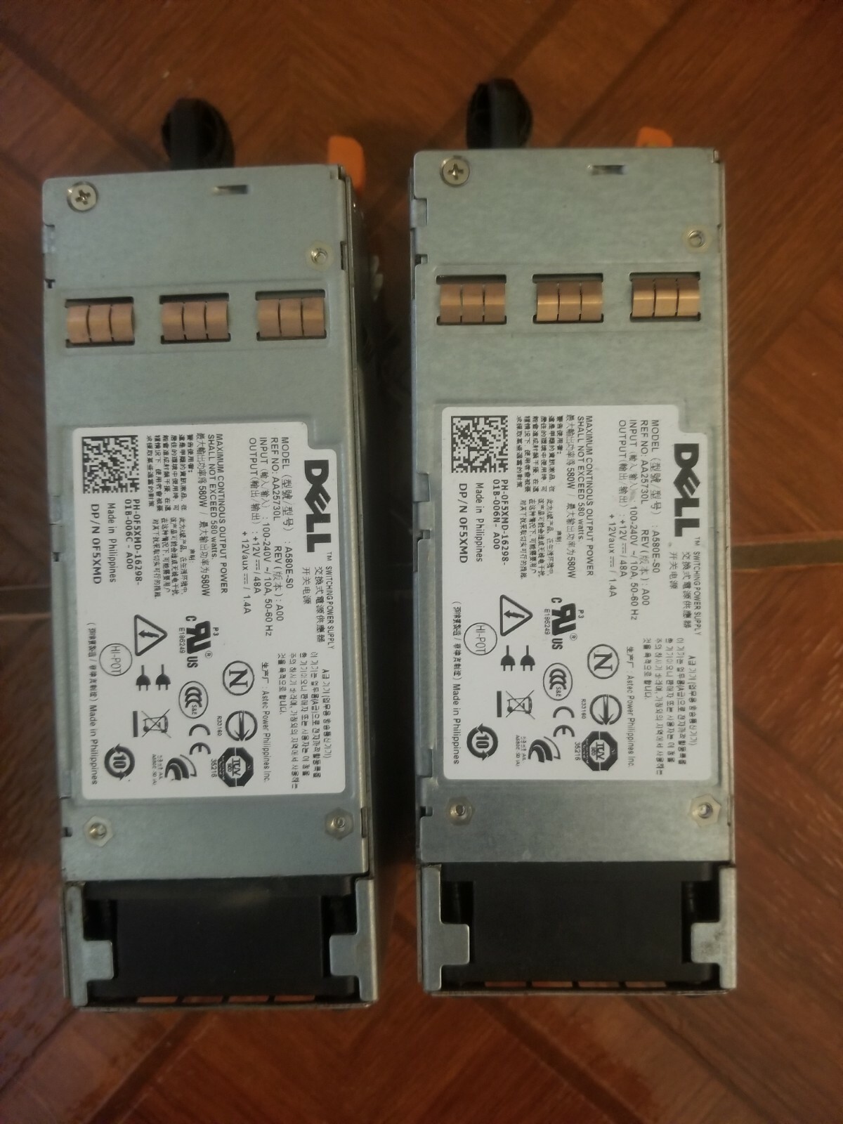 DELL A580E-S0 580W REDUNDANT POWER SUPPLY 2 QTY POWEREDGE SERVER FREE SHIPPING - Photo 1