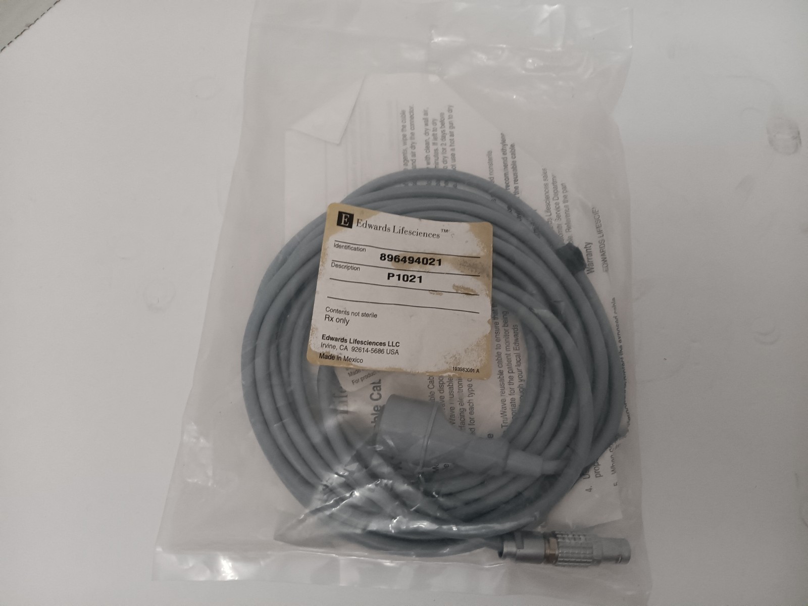 EDWARDS LIFESCIENCES 896494021 CABLE P1021 - Photo 1