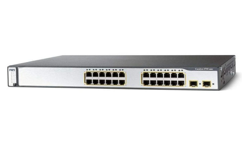 Cisco 3750G Catalyst 24-Port Network Switch With Rack Ears - Photo 1