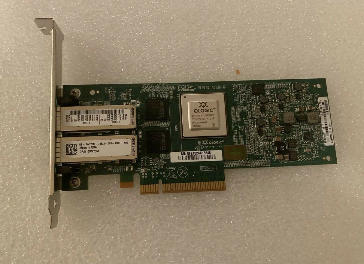 Dell W773M QLOGIC QLE152-DEL Dual Port Ethernet Network Adapter 0W773M - Photo 1