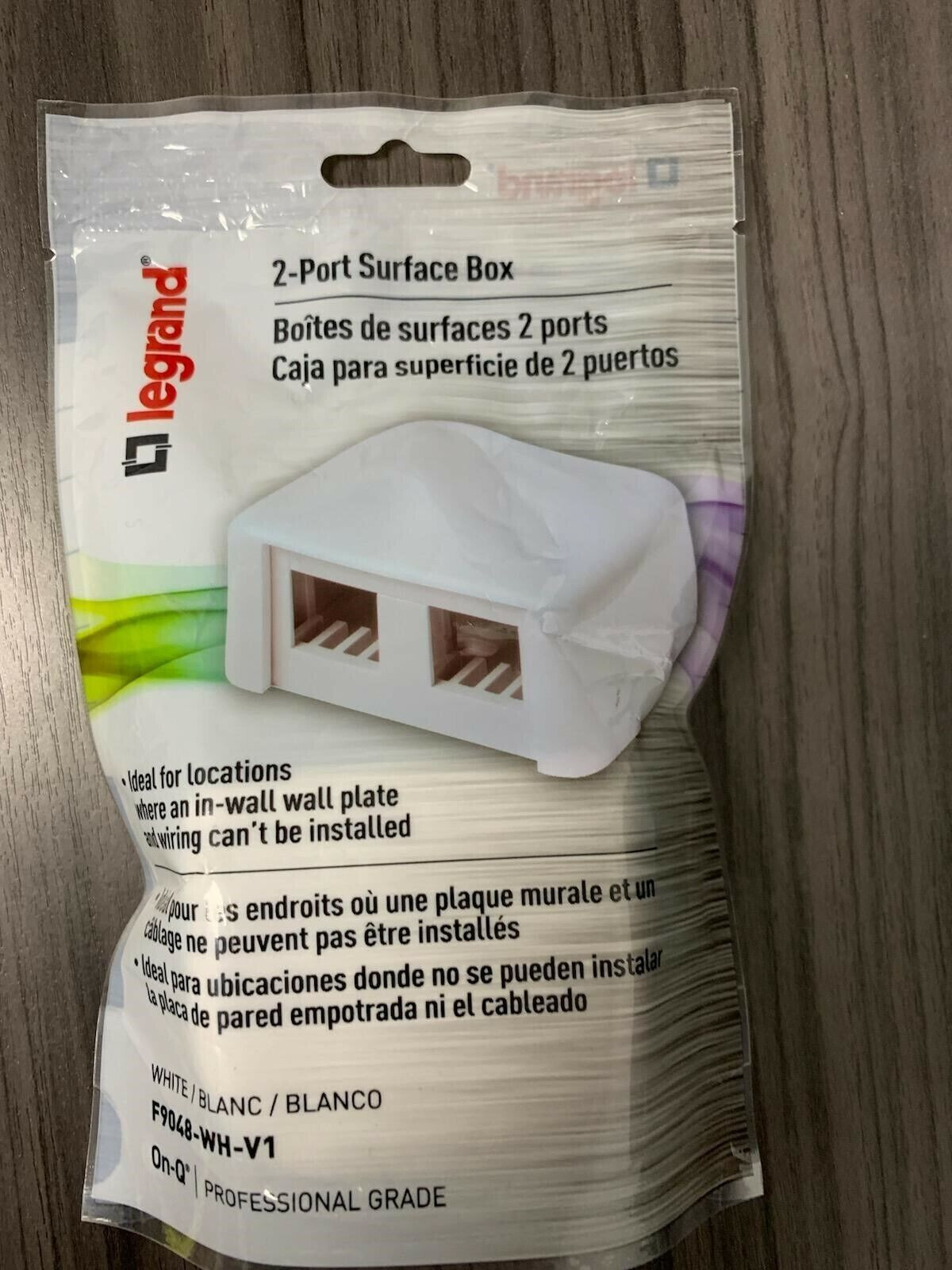Legrand F9048-WH-V1 2-Port Surface Box White On-Q Professional Grade - Photo 1