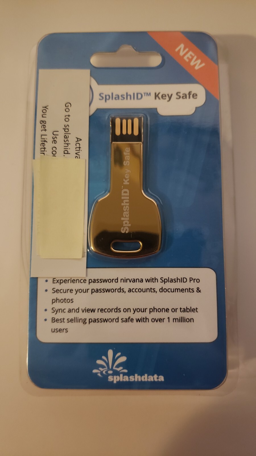 SplashID Key Safe Secure Your Passwords on a USB Key 4 GB For PC or Mac - Photo 1