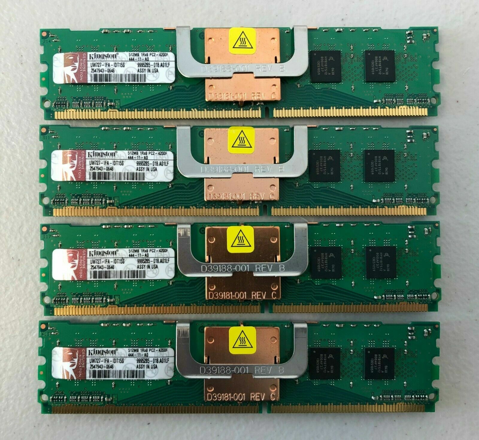Kingston UW727-IFA-IDT15S 512MB PC2-4200F ECC-DDR2-533 Lot of 12 - Photo 1