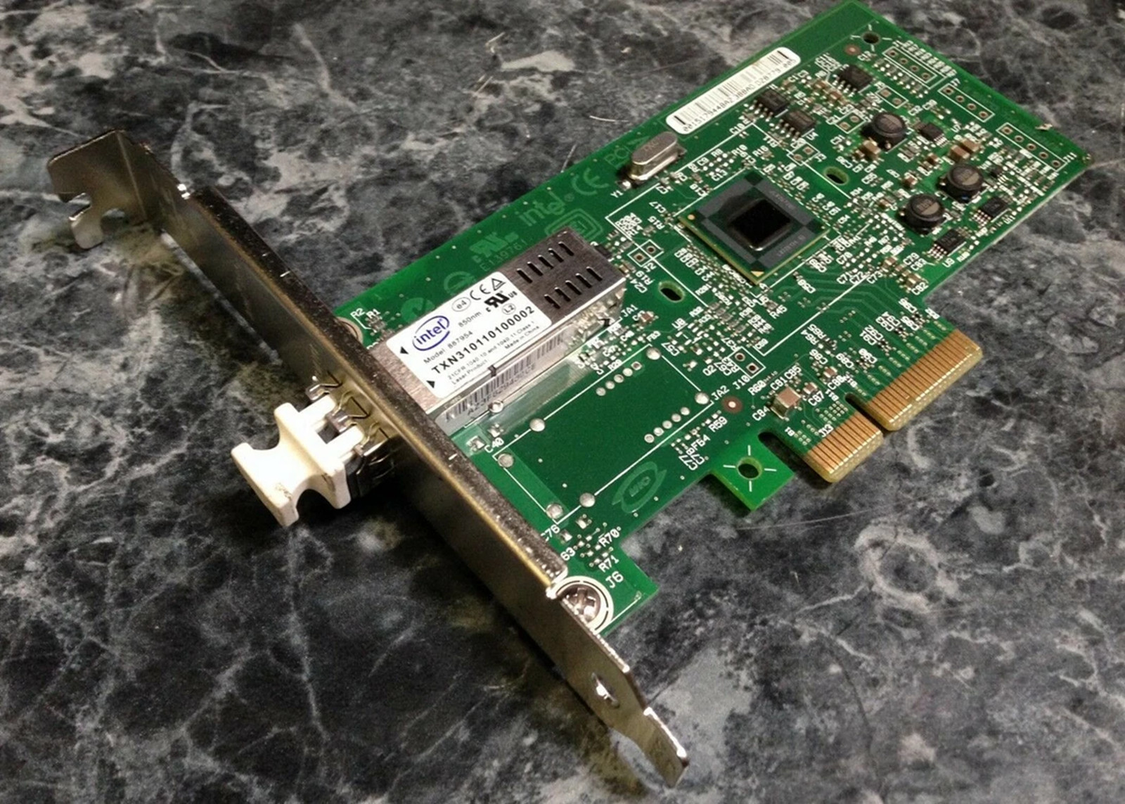 Intel Pro/1000 Pci-e Network Interface Card NIC C60719 Fiber Adapter Dell 0gf668 - Photo 1