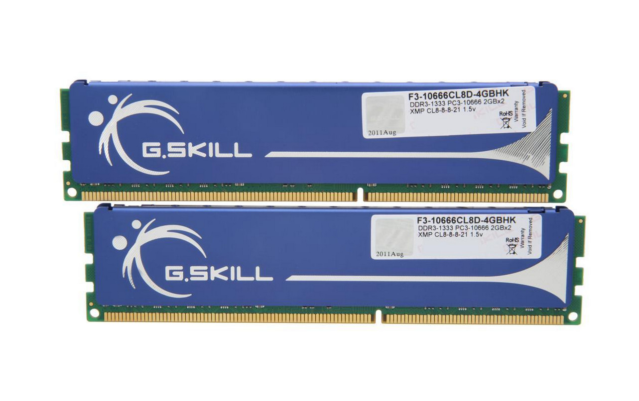 G.SKILL F3-10666CL8D-4GBHK 2GB DDR3 1333MHZ RAM 240pin Lot of 2 - Photo 1