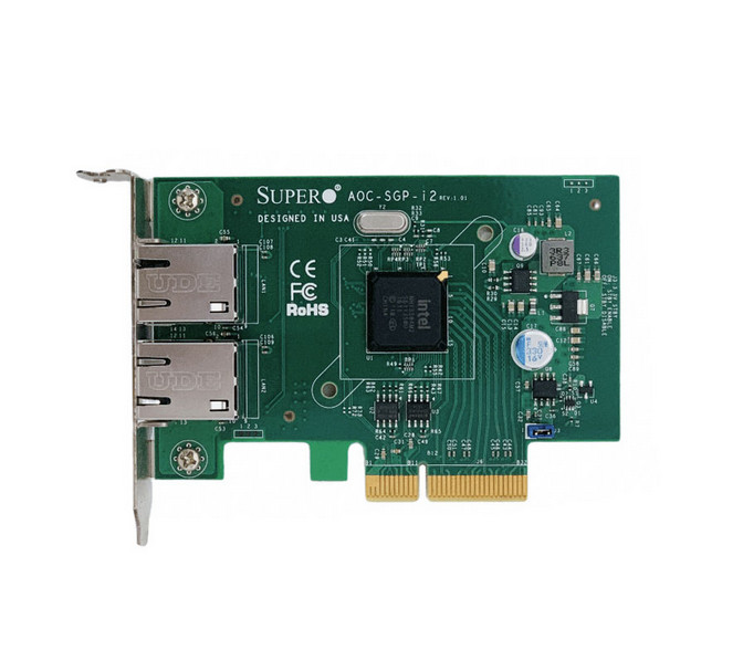 SUPERMICRO AOC-SGP-I2 INTEL I350-T2V2 QUAD PORT 1Gb/s NIC w/ short bracket - Photo 1