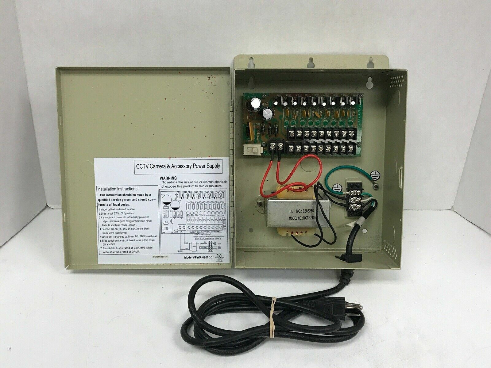 CCTV PWR-0900DC Camera & Accessory Power Supply Cabinet - Photo 1