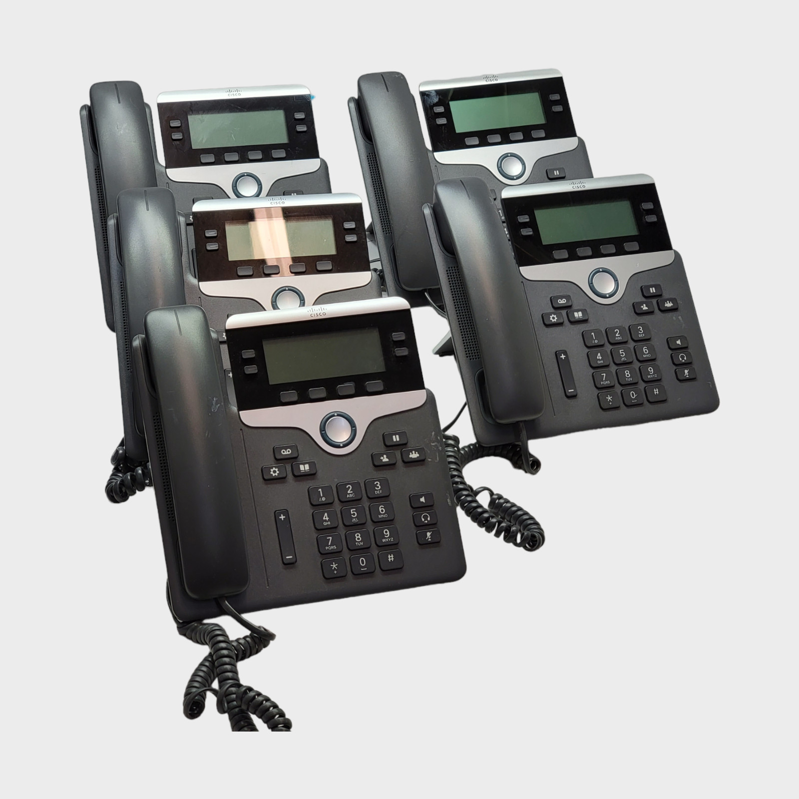 Cisco 7841 CP-7841-K9 VoIP Phone With Stand 4 Line Display Phone Lot of 5 - Photo 1