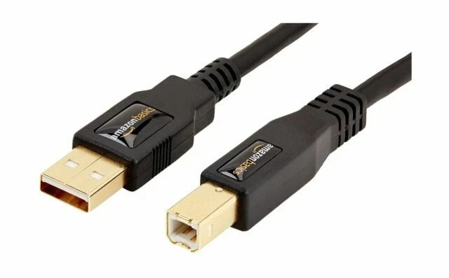 Amazon Basics USB 2.0 Printer Type Cable A-Male to B-Male  16 Feet - Photo 1