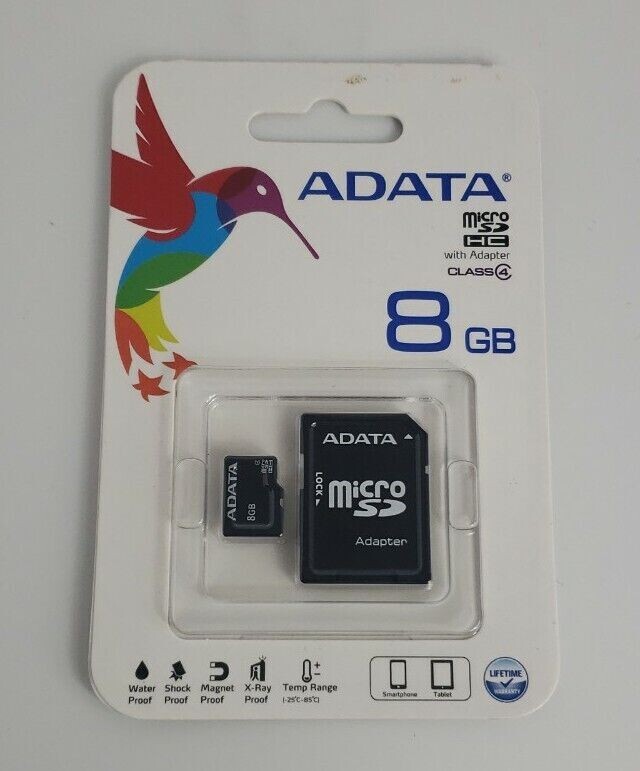 ADATA Micro SD HC Card 8GB Memory card with adapter - Photo 1