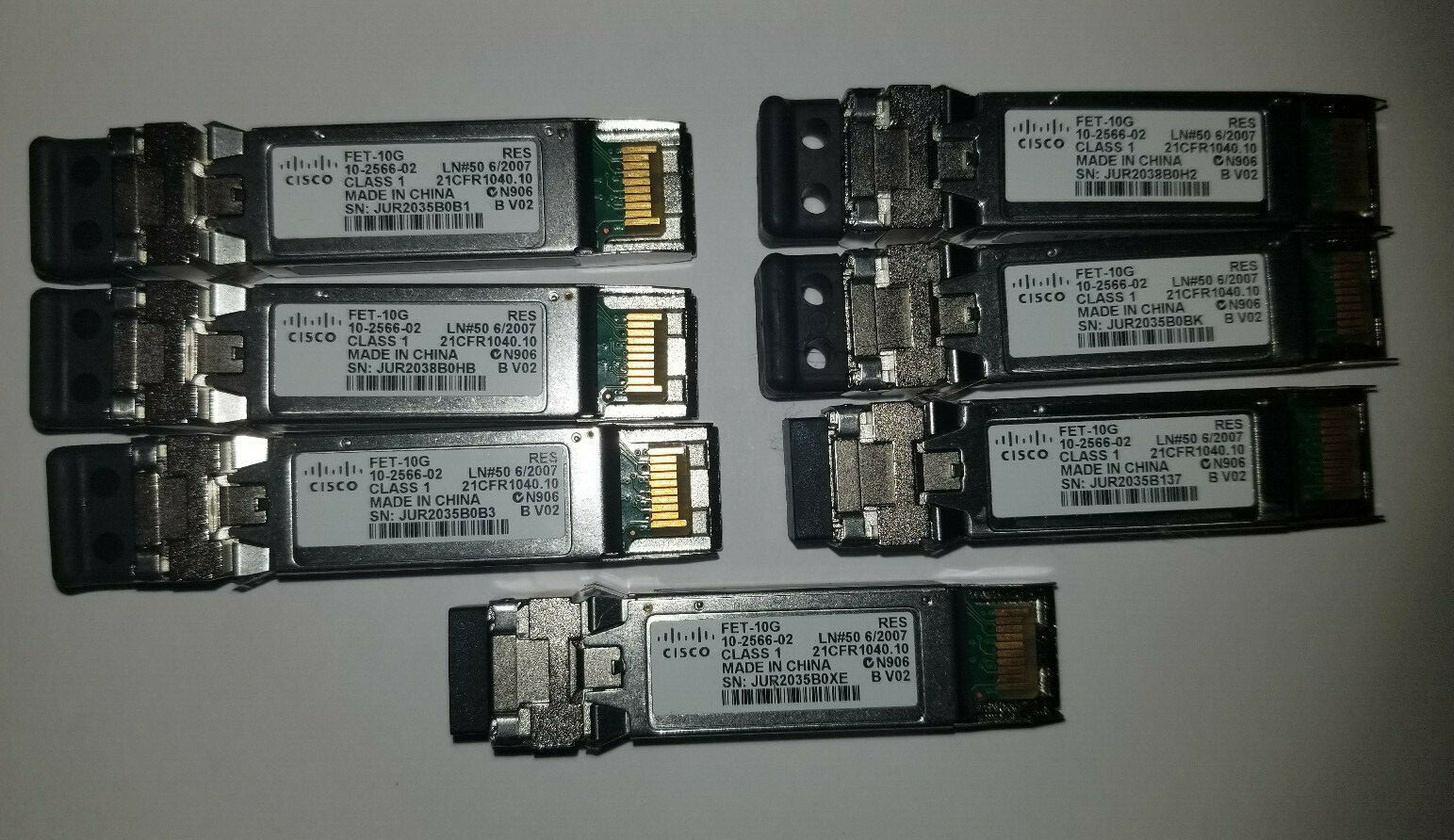 Cisco FET-10G 10-2566-02 Fabric Extender Transceiver Modules Lot of 7 - Photo 1