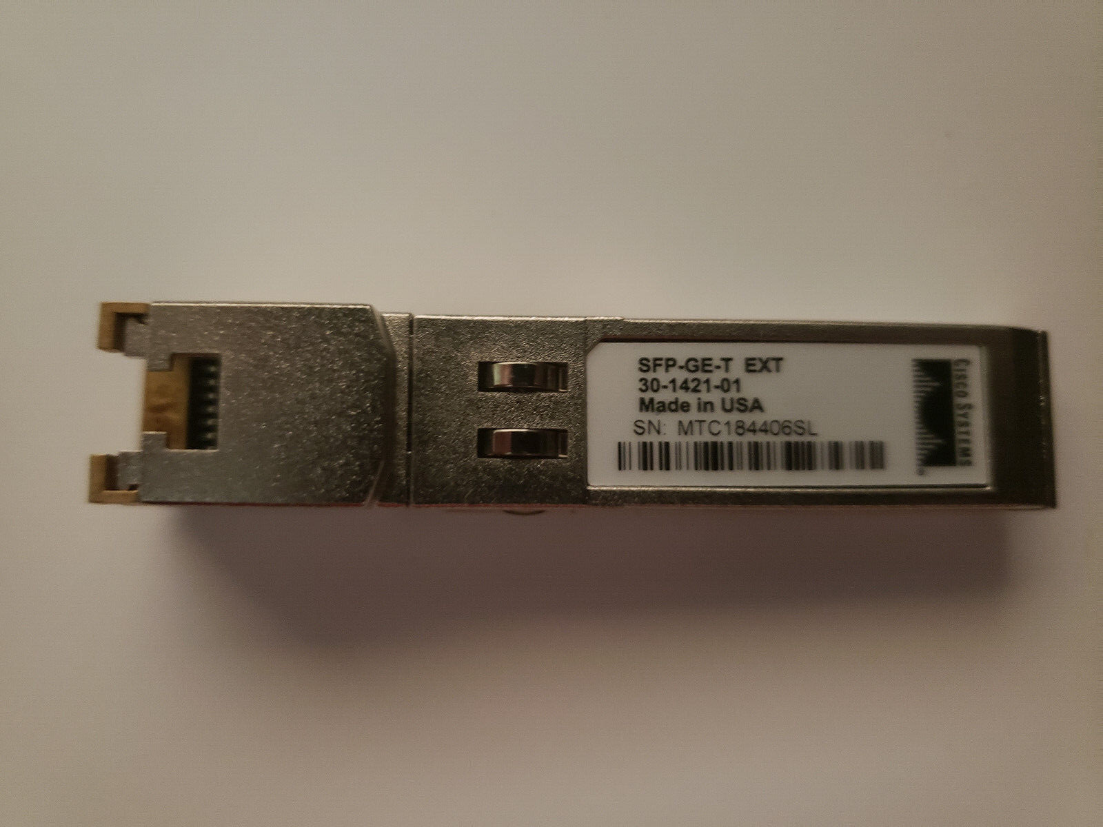 Cisco SFP-GE-T EXT 30-1421-01 USA 1000BASE-T RJ45 SFP Transceiver - Photo 1