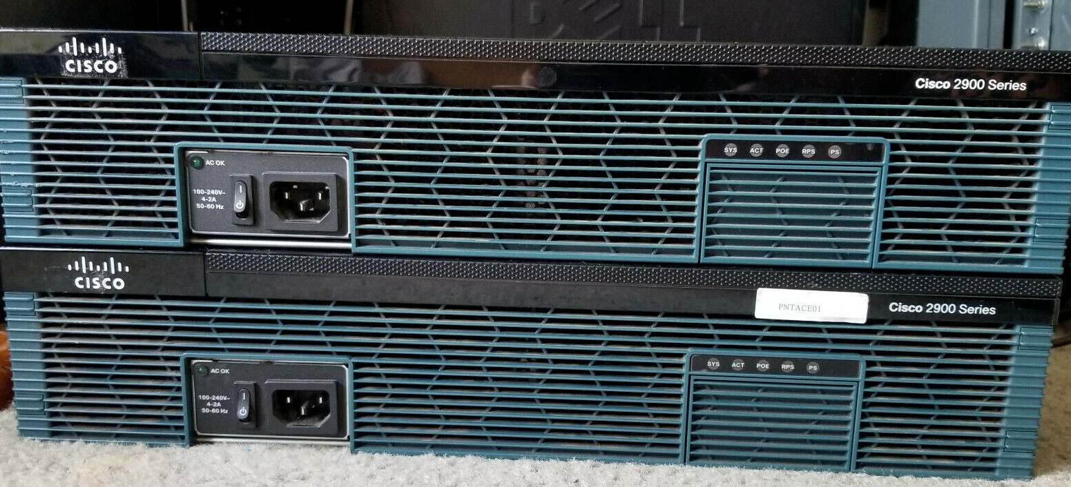 Cisco 2921 Integrated Services Router CISCO2921/K9 V08 w/ HWIC-1DSU-T1 Lot of 2 - Photo 1
