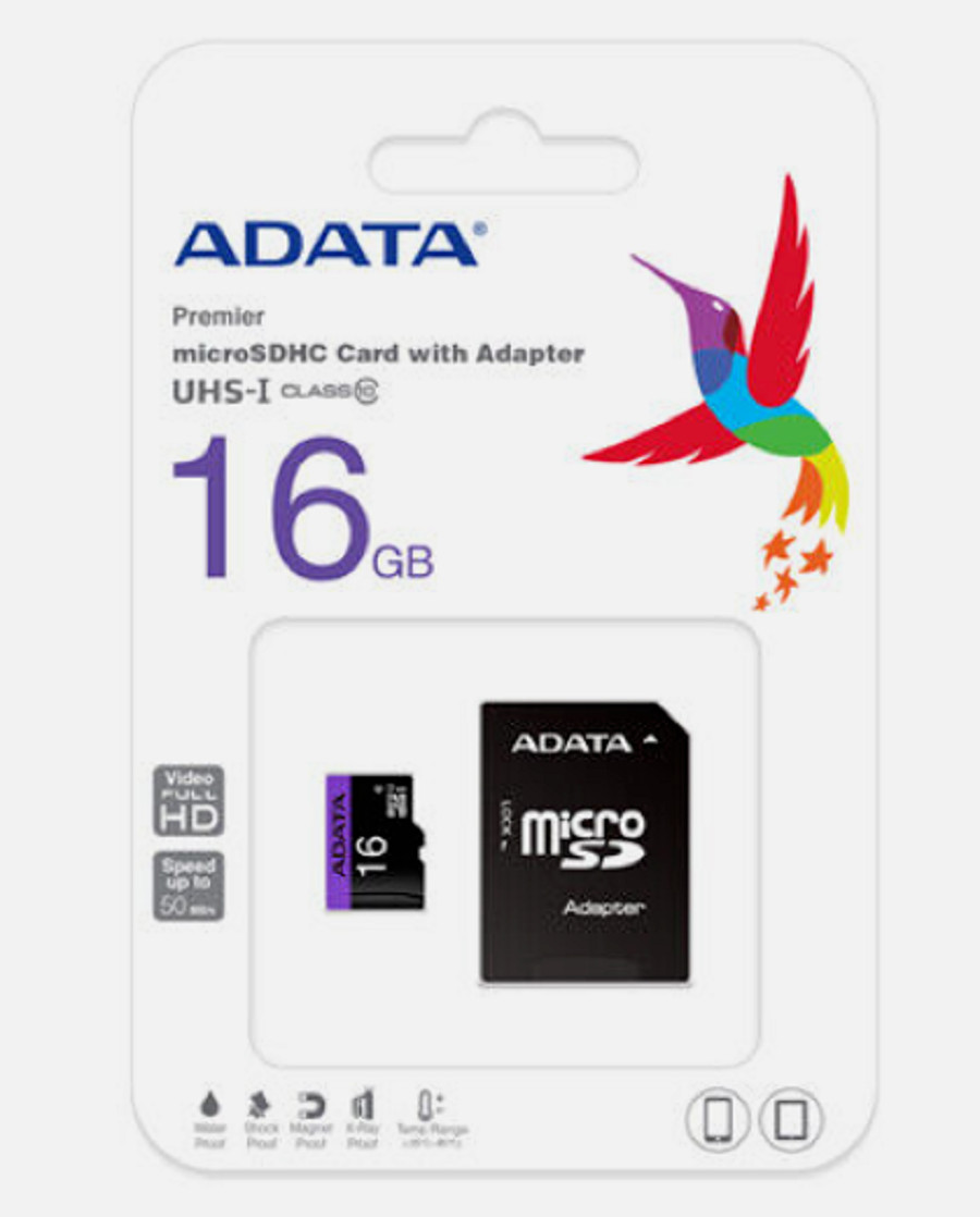 ADATA 16GB MicroSDHC UHS-I Class 4 Memory Card with Adapter for Tablets, Cameras - Photo 1