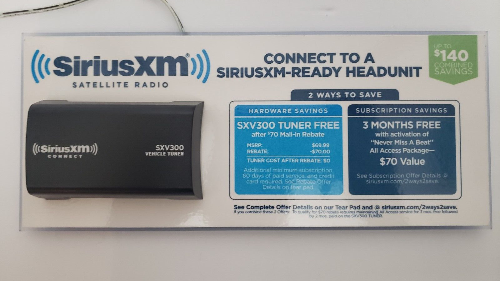 SIRIUSXM SXV300 Car Audio Board LED Panel - Photo 1