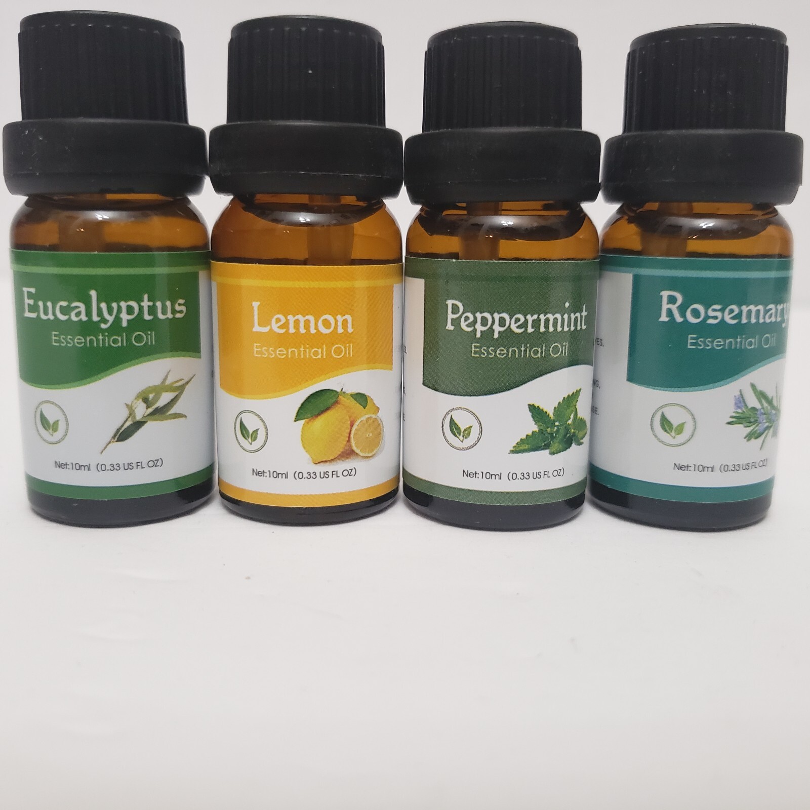 Pure Essential Oils Set Peppermint, Rosemary, Lemon, and Eucalyptus Premium 100% - Photo 1