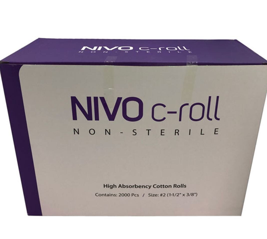 Dental Cotton Rolls for Teeth Nose Plugs 50/Roll Size #2 Medium Nonsterile 3/8