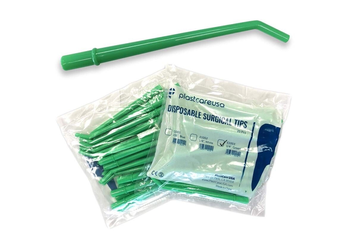 Dental Surgical Aspirator Tips Suction Evacuation Green 1/4