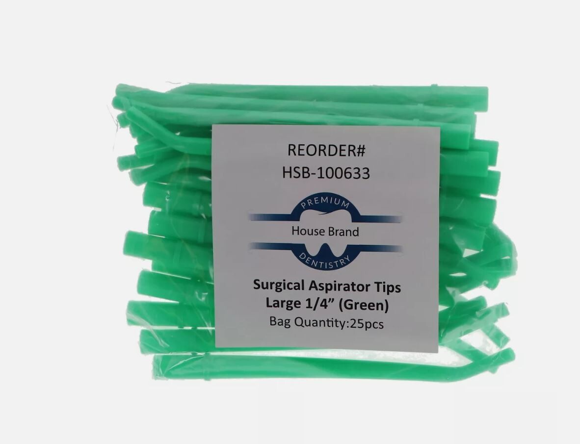 House Brand Dentistry 100633 Surgical Aspirator Large Tips 1/4