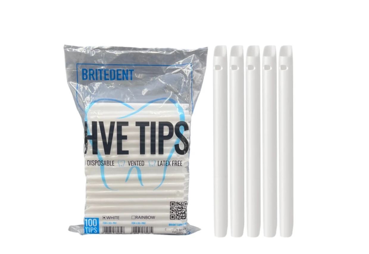 Britedent BSI-9901 Disposable Vented Latex-Free Evacuation Dental HVE Tips - Photo 1